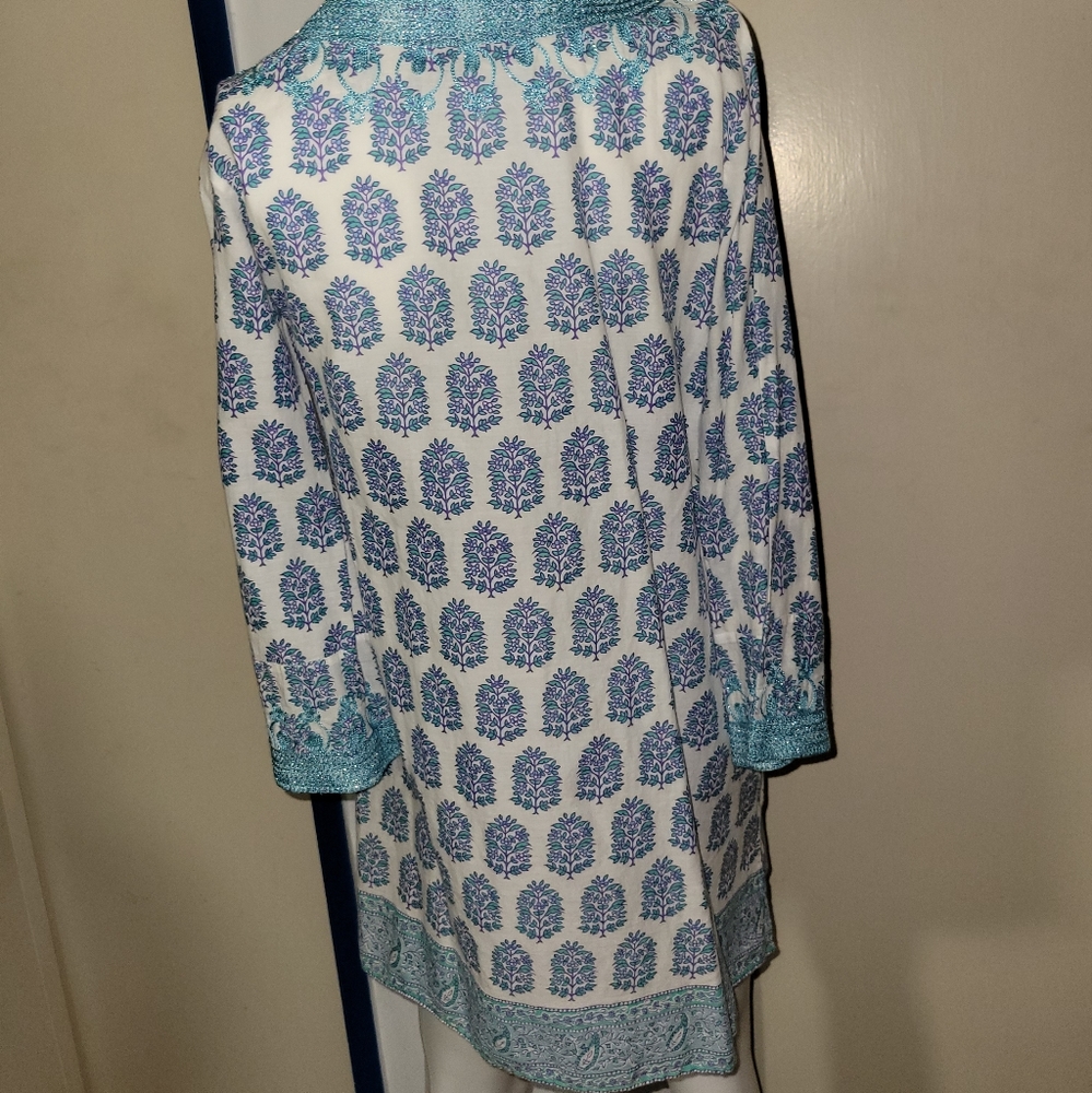 Calypso St Barth Hester Block Print Tunic Cover Up - image 2